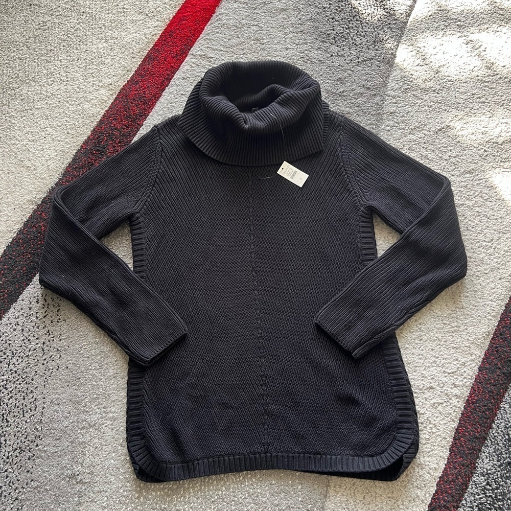Talbots Black Ribbed Turtleneck Sweater